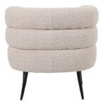 Foleja armchair boucle fabric in beige color with black metal legs 76x75x72cm - Image 6