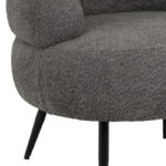 Foleja armchair boucle fabric in dark grey color with black metal legs 76x75x72cm - Image 3