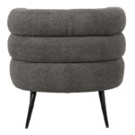 Foleja armchair boucle fabric in dark grey color with black metal legs 76x75x72cm - Image 5