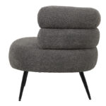 Foleja armchair boucle fabric in dark grey color with black metal legs 76x75x72cm - Image 6