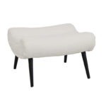 Silla boucle fabric armchair with footstool in white color 97x80x100cm - Image 4