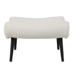 Silla boucle fabric armchair with footstool in white color 97x80x100cm - Image 5
