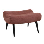 Silla boucle fabric armchair with footstool in rotten apple color 97x80x100cm - Image 5