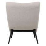 Silla boucle fabric armchair with footstool in beige color 97x80x100cm - Image 4