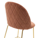 Stool bar Ruth metal golden gloss with roten apple velvet - Image 5
