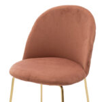Stool bar Ruth metal golden gloss with roten apple velvet - Image 6