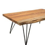 Coffee table Rich solid wood 4cm natural-leg black 130x69x46cm - Слика 4
