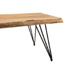 Coffee table Rich solid wood 4cm natural-leg black 130x69x46cm - Слика 5