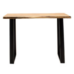 Bar-console table Miles solid wood 4cm natural-foot black 120x53x97cm - Слика 4
