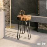 Side table Tripp solid wood table 6.5-7cm walnut-legs black 32x30x47cm - Слика 2