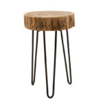 Side table Tripp solid wood table 6.5-7cm walnut-legs black 32x30x47cm - Слика 3