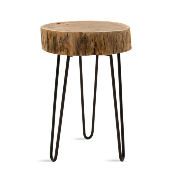 Side table Tripp solid wood table 6.5-7cm walnut-legs black 32x30x47cm