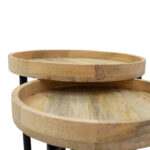 Side tables set 2pcs Kelly solid wood natural-black - Image 3