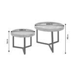 Side tables set 2pcs Kelly solid wood natural-black - Image 4