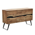 Cabinet Imena solid wood 4cm natural-black 148x43.5x86cm
