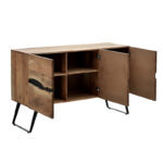 Cabinet Imena solid wood 4cm natural-black 148x43.5x86cm - Image 3