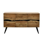 Cabinet Imena solid wood 4cm natural-black 148x43.5x86cm - Image 4