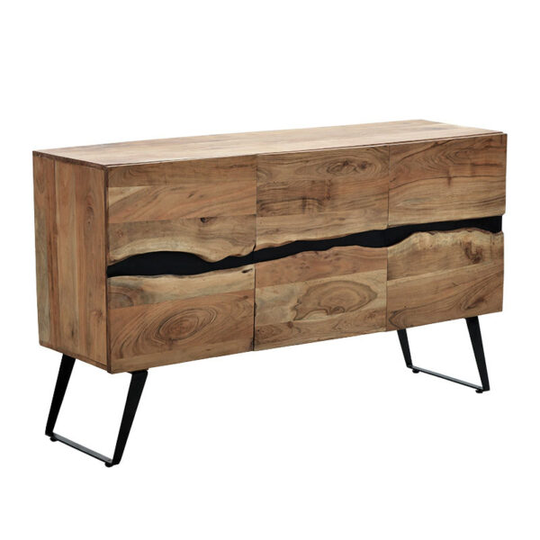 Cabinet Imena solid wood 4cm natural-black 148x43.5x86cm