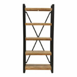 Bookcase Miles solid mango wood natural-black 80x40x180cm - Слика 2