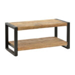 Масичка за кафе Miles од цврсто манго дрво, природна-црна 100x45x45.5 см