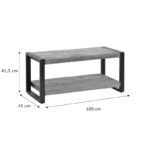 Coffee table Miles solid mango wood nautral-black 100x45x45.5cm - Слика 6