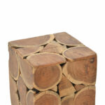 Stool Jaret solid acacia wood natural 36x36x53cm - Image 3