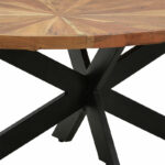 Table oval Fardy solid acacia wood natural-black 120x60x45cm - Image 5