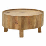 Storage coffee table Darian solid mango wood natural D90x45cm - Слика 2