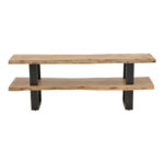 TV cabinet Fuji natural solid acacia wood 140x40x52cm - Слика 2