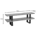 TV cabinet Fuji natural solid acacia wood 140x40x52cm - Слика 6