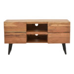 TV cabinet Dervie natural solid acacia wood 130x43.5x66.5cm - Слика 2