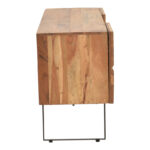 TV cabinet Dervie natural solid acacia wood 130x43.5x66.5cm - Слика 4