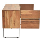 TV cabinet Dervie natural solid acacia wood 130x43.5x66.5cm - Слика 5