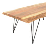 Miles coffee table solid acacia wood in natural shade 115x69x41cm - Слика 5
