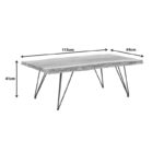 Miles coffee table solid acacia wood in natural shade 115x69x41cm - Слика 6
