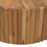 Drump coffee table solid acacia wood in natural shade D90x39cm - Image 3