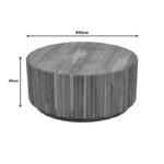 Drump coffee table solid acacia wood in natural shade D90x39cm - Image 4