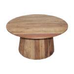 Canicule I table, solid acacia wood in natural shade, Φ80x40cm - Слика 2