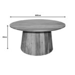 Canicule I table, solid acacia wood in natural shade, Φ80x40cm - Слика 5