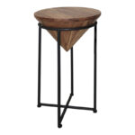 Side table Miles I solid acacia wood in natural shade Φ31x53cm