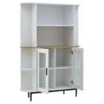 Showcase Xarvey Inart white-natural wood 110x38x160cm - Image 2