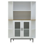 Showcase Xarvey Inart white-natural wood 110x38x160cm - Image 3