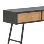 Console Hasmia Inart natural-black wood-metal 110x35x76cm - Слика 2