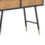 Console Hasmia Inart natural-black wood-metal 110x35x76cm - Слика 3