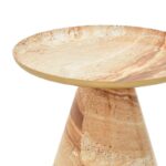 Coffe table Boundar Inart beige-gold metal-glass D50x49cm - Слика 2