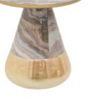 Coffe table Boundar Inart grey-gold metal-glass D50x49cm - Слика 3