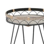 Coffe table Erzmo Inart natural-black metal-wood D40x56cm - Image 2