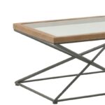 Coffee table Cena Inart black-natural metal-glass-wood 121x61x45cm - Image 2