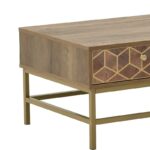 Coffee table Brilo Inart brown-gold wood 101x59x43cm - Слика 2