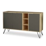 Buffet Clara in oak - dark grey color 142x35.5x83cm